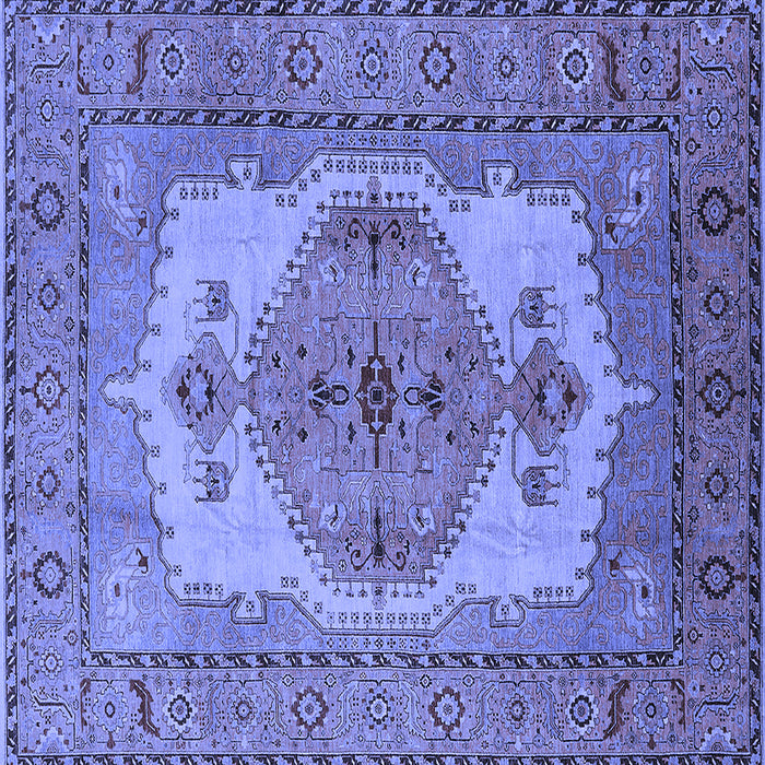 Square Oriental Blue Industrial Rug, urb1131blu