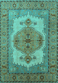 Oriental Turquoise Industrial Rug, urb1131turq