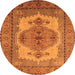 Round Oriental Orange Industrial Rug, urb1131org