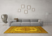 Machine Washable Oriental Yellow Industrial Rug in a Living Room, wshurb1131yw