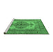 Sideview of Machine Washable Oriental Emerald Green Industrial Area Rugs, wshurb1131emgrn