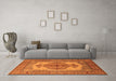 Machine Washable Oriental Orange Industrial Area Rugs in a Living Room, wshurb1131org