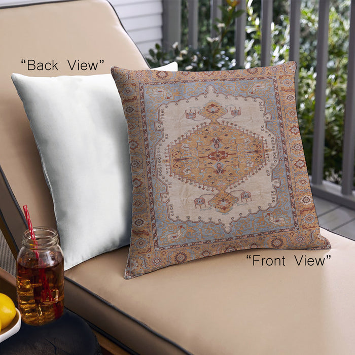 Front View of Mid-Century Modern Urban Square Chestnut Red Throw Pillow, 18 inch by 18 inch, pwurb1131
