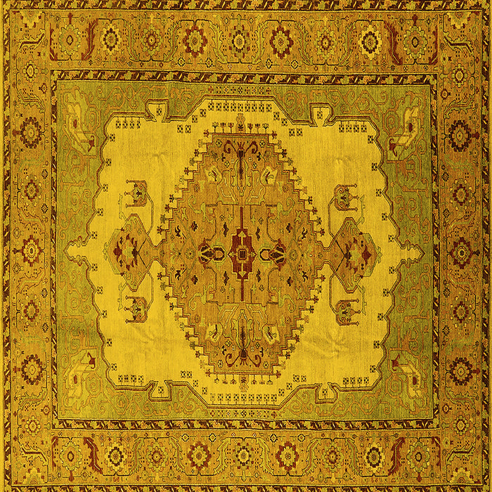 Square Oriental Yellow Industrial Rug, urb1131yw