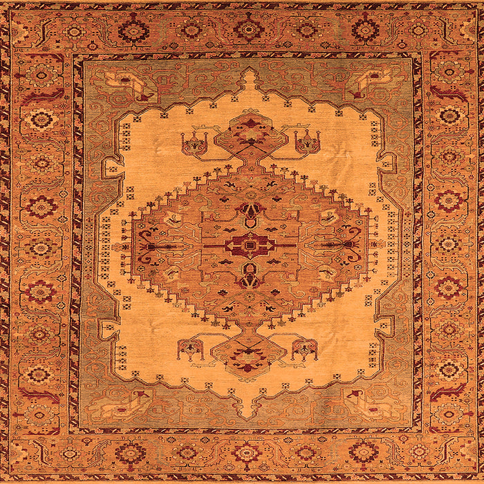 Square Oriental Orange Industrial Rug, urb1131org