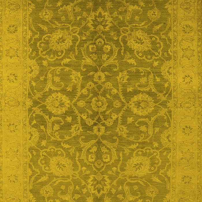 Machine Washable Oriental Yellow Industrial Rug, wshurb1132yw