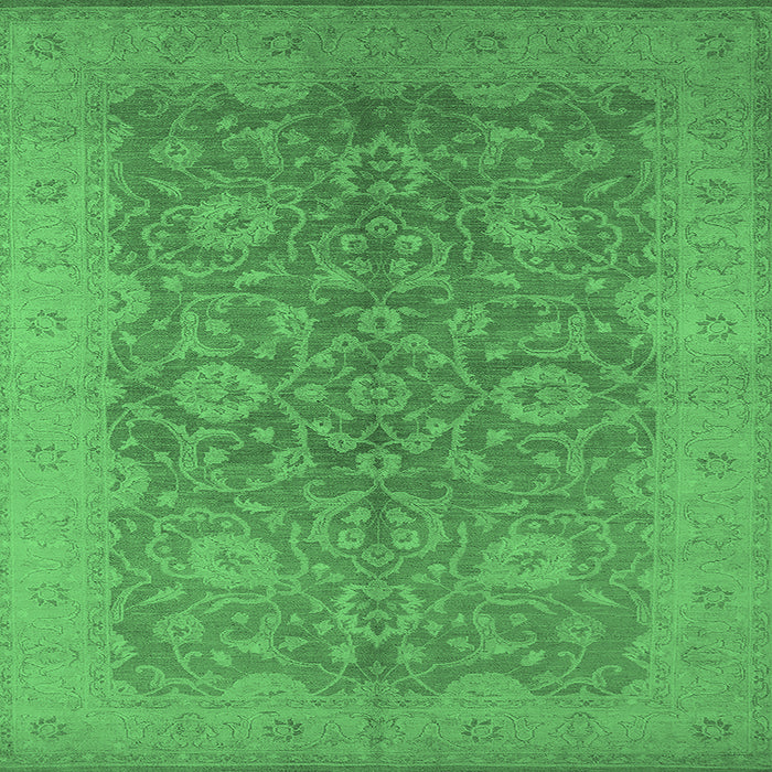 Square Oriental Emerald Green Industrial Rug, urb1132emgrn