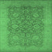 Square Oriental Emerald Green Industrial Rug, urb1132emgrn