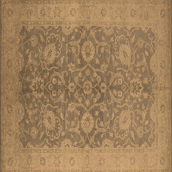 Square Machine Washable Oriental Brown Industrial Rug, wshurb1132brn