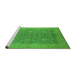 Sideview of Machine Washable Oriental Green Industrial Area Rugs, wshurb1132grn