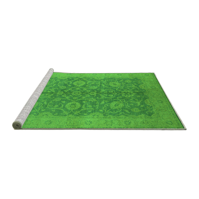 Sideview of Machine Washable Oriental Green Industrial Area Rugs, wshurb1132grn