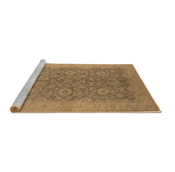 Sideview of Machine Washable Oriental Brown Industrial Rug, wshurb1132brn