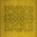 Square Oriental Yellow Industrial Rug, urb1132yw