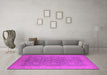 Machine Washable Oriental Pink Industrial Rug in a Living Room, wshurb1132pnk