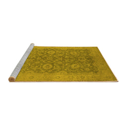 Sideview of Machine Washable Oriental Yellow Industrial Rug, wshurb1132yw