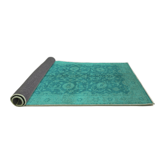 Sideview of Oriental Turquoise Industrial Rug, urb1132turq