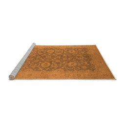Sideview of Machine Washable Oriental Orange Industrial Area Rugs, wshurb1132org
