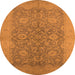 Round Oriental Orange Industrial Rug, urb1132org