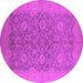 Round Oriental Pink Industrial Rug, urb1132pnk