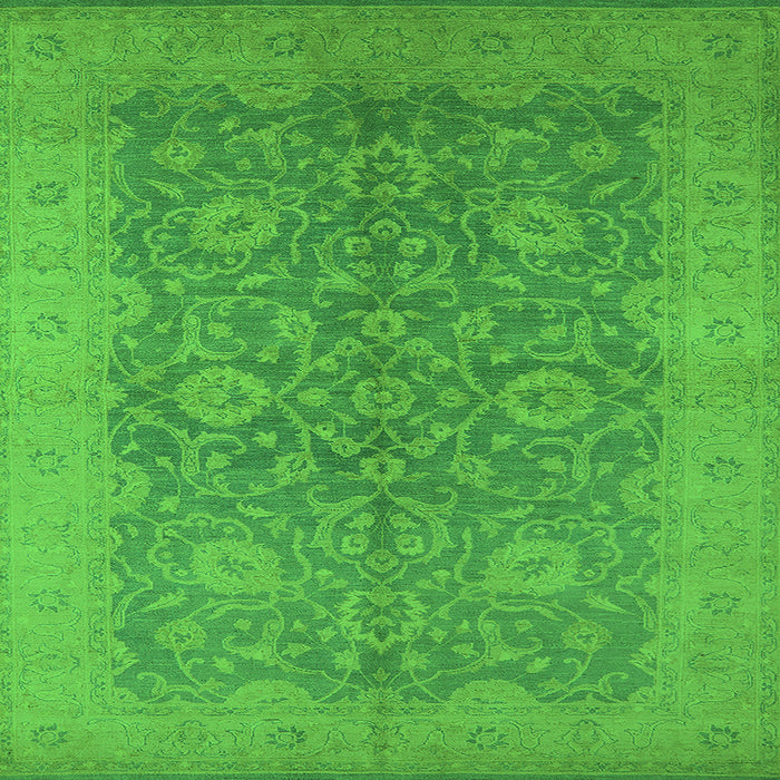 Square Oriental Green Industrial Rug, urb1132grn