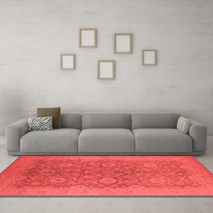 Industrial Red Washable Rugs