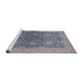 Sideview of Machine Washable Industrial Modern Dark Gray Rug, wshurb1133