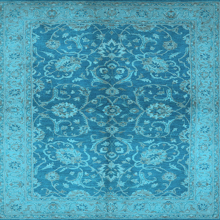 Square Oriental Light Blue Industrial Rug, urb1133lblu