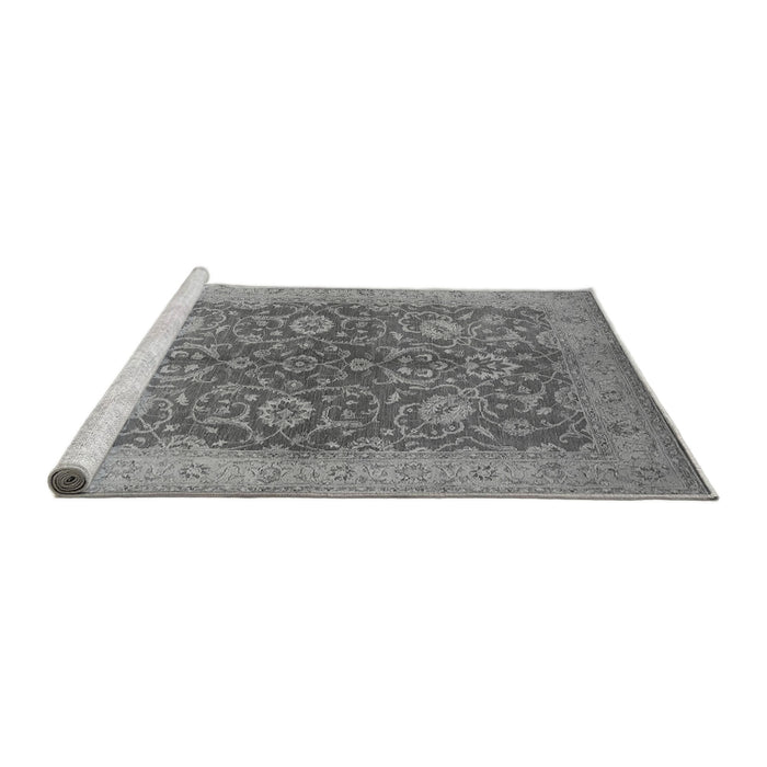 Sideview of Machine Washable Oriental Gray Industrial Rug, wshurb1133gry