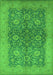 Machine Washable Oriental Green Industrial Area Rugs, wshurb1133grn