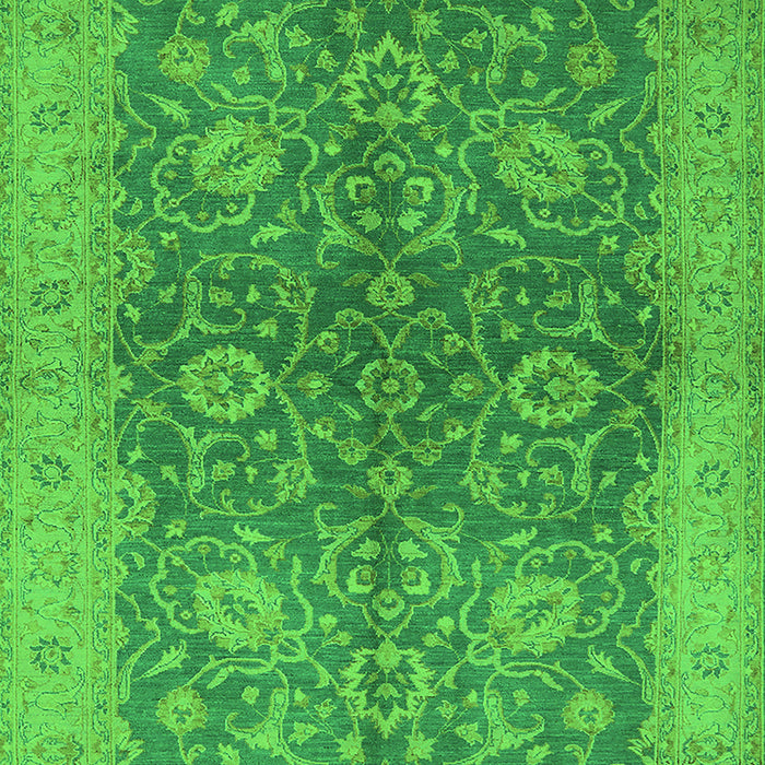 Machine Washable Oriental Green Industrial Area Rugs, wshurb1133grn