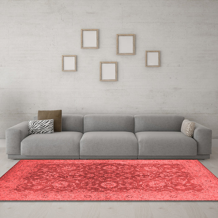 Industrial Red Washable Rugs