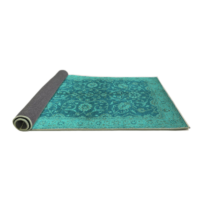 Sideview of Oriental Turquoise Industrial Rug, urb1133turq