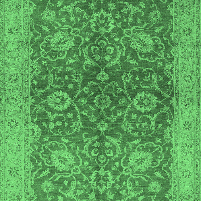 Machine Washable Oriental Emerald Green Industrial Area Rugs, wshurb1133emgrn