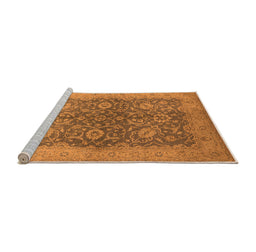 Sideview of Machine Washable Oriental Orange Industrial Area Rugs, wshurb1133org