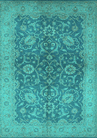 Oriental Turquoise Industrial Rug, urb1133turq