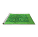 Sideview of Machine Washable Oriental Green Industrial Area Rugs, wshurb1133grn