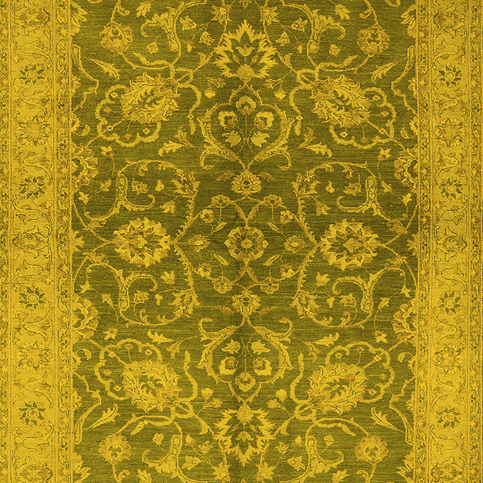 Machine Washable Oriental Yellow Industrial Rug, wshurb1133yw