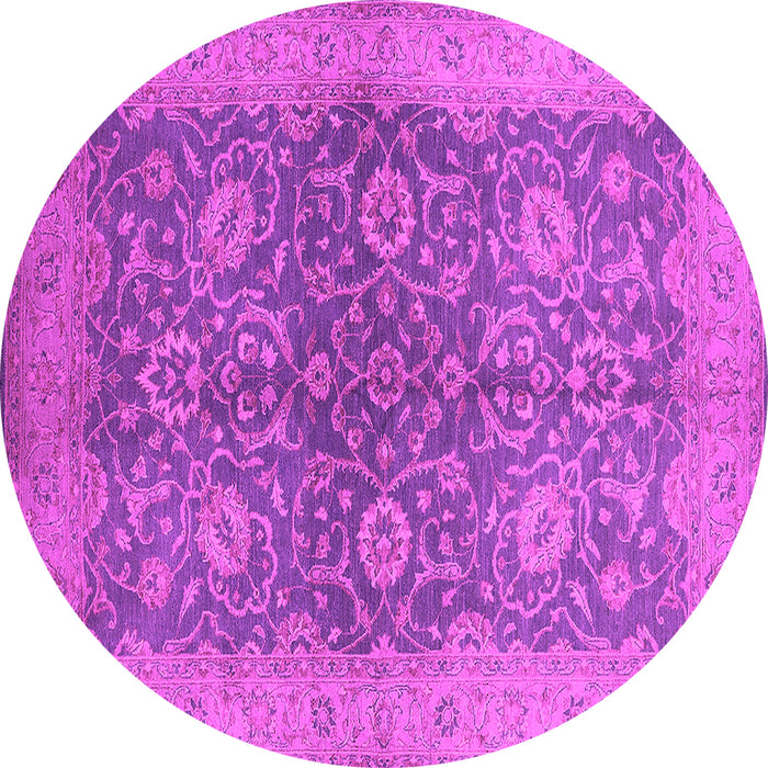 Round Machine Washable Oriental Pink Industrial Rug, wshurb1133pnk