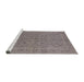 Sideview of Machine Washable Industrial Modern Sandstone Brown Rug, wshurb1134