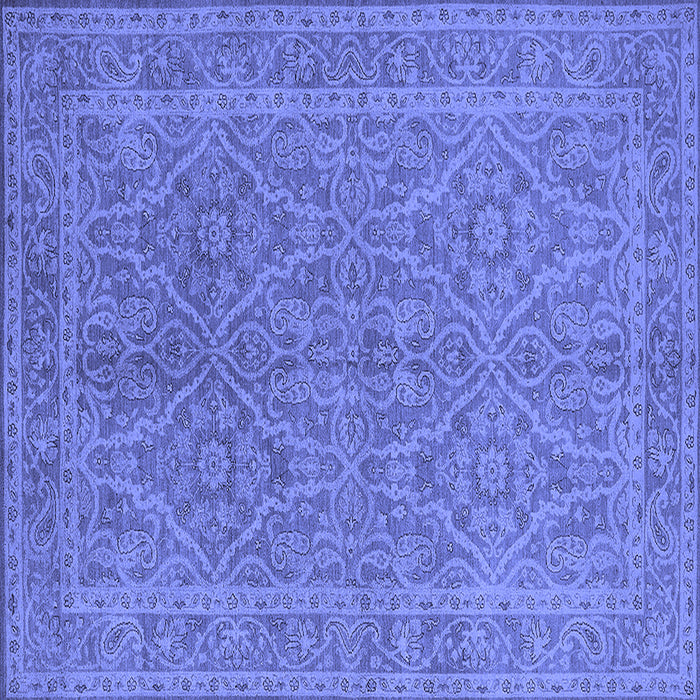 Square Oriental Blue Industrial Rug, urb1134blu