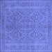 Square Oriental Blue Industrial Rug, urb1134blu