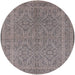 Round Machine Washable Industrial Modern Sandstone Brown Rug, wshurb1134