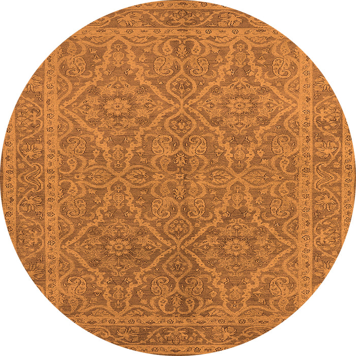 Round Oriental Orange Industrial Rug, urb1134org