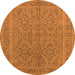 Round Oriental Orange Industrial Rug, urb1134org