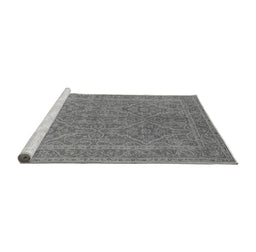 Sideview of Machine Washable Oriental Gray Industrial Rug, wshurb1134gry