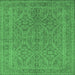 Square Oriental Emerald Green Industrial Rug, urb1134emgrn