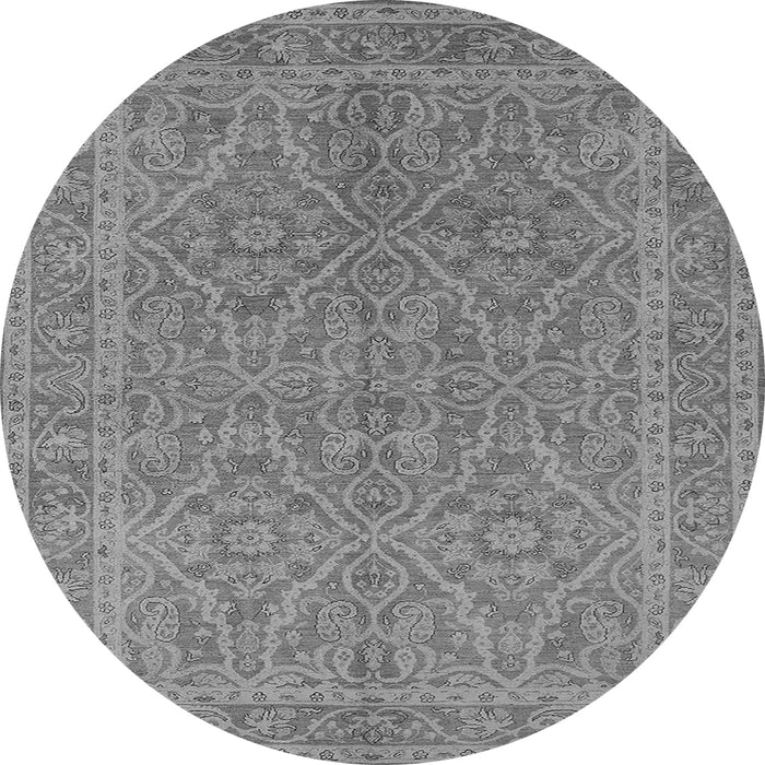 Round Oriental Gray Industrial Rug, urb1134gry