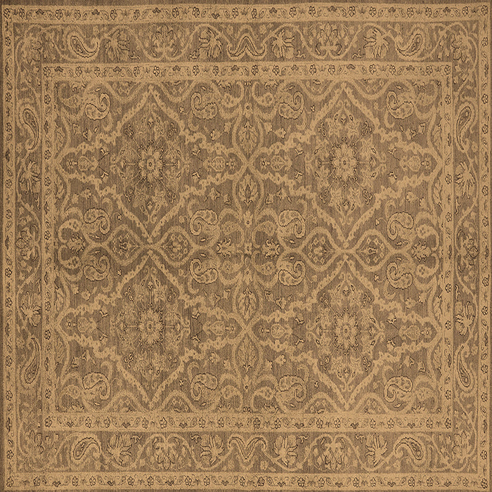 Square Machine Washable Oriental Brown Industrial Rug, wshurb1134brn