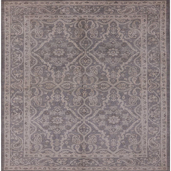 Square Mid-Century Modern Sandstone Brown Oriental Rug, urb1134