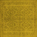 Square Oriental Yellow Industrial Rug, urb1134yw